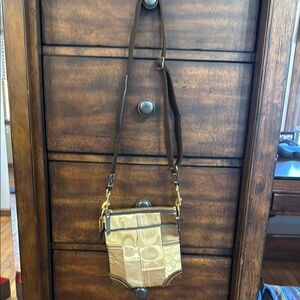 Coach Brown and Tan Men's Bag